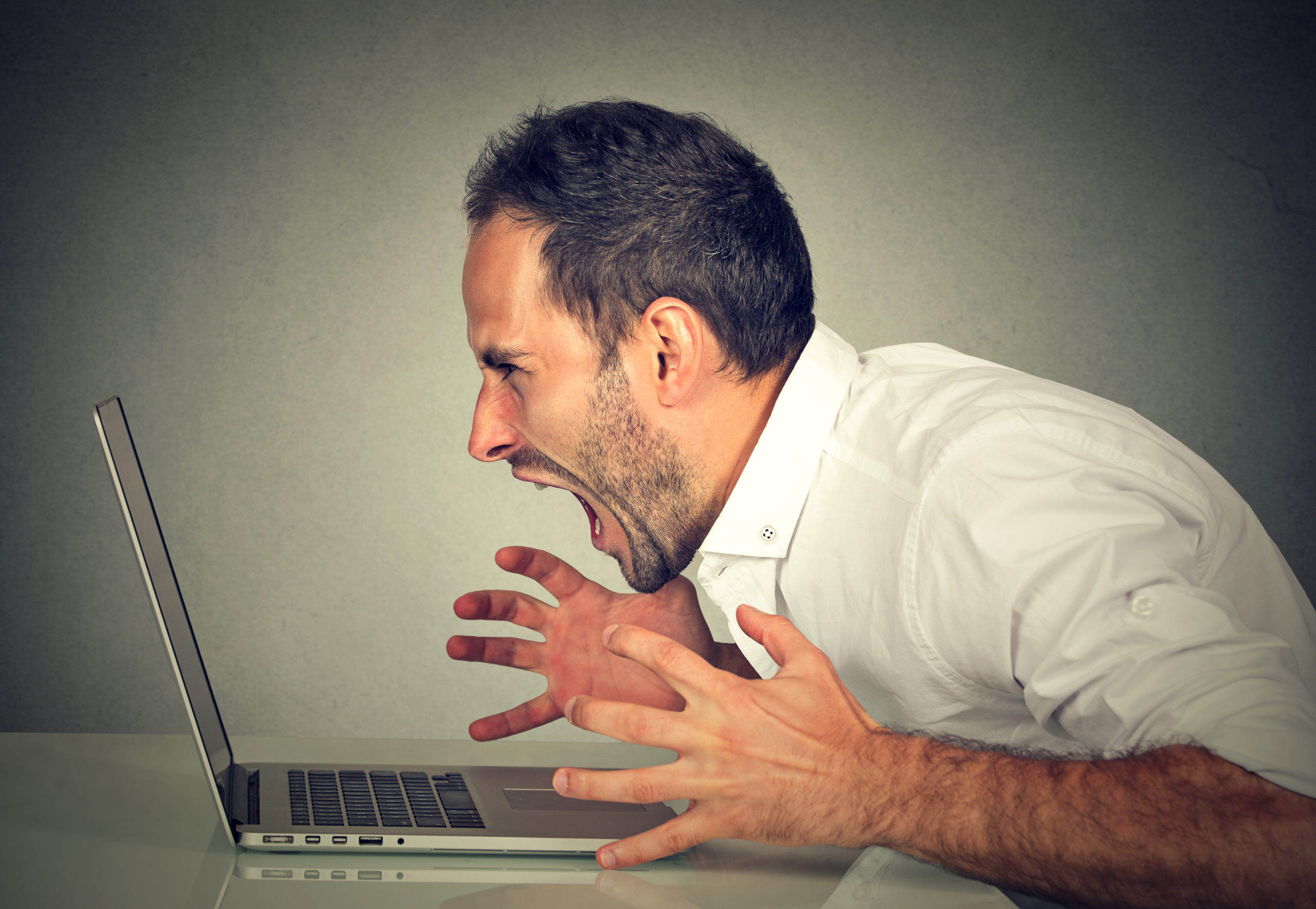 frustrated man is pictured