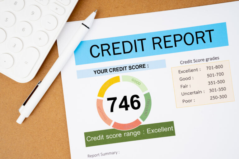 photo of credit score report