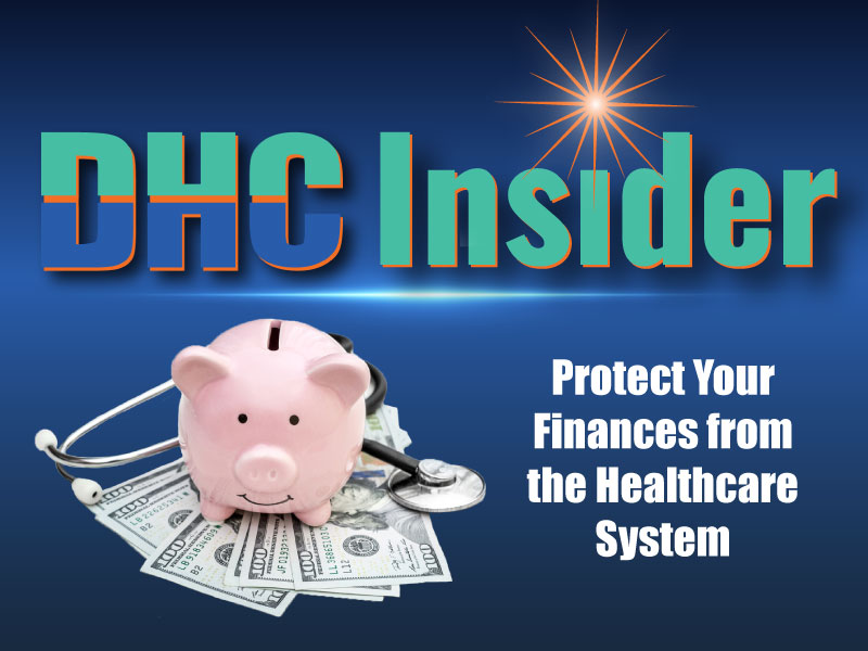 DHC Insider Newsletter Cover of piggy bank sitting on a pile of money
