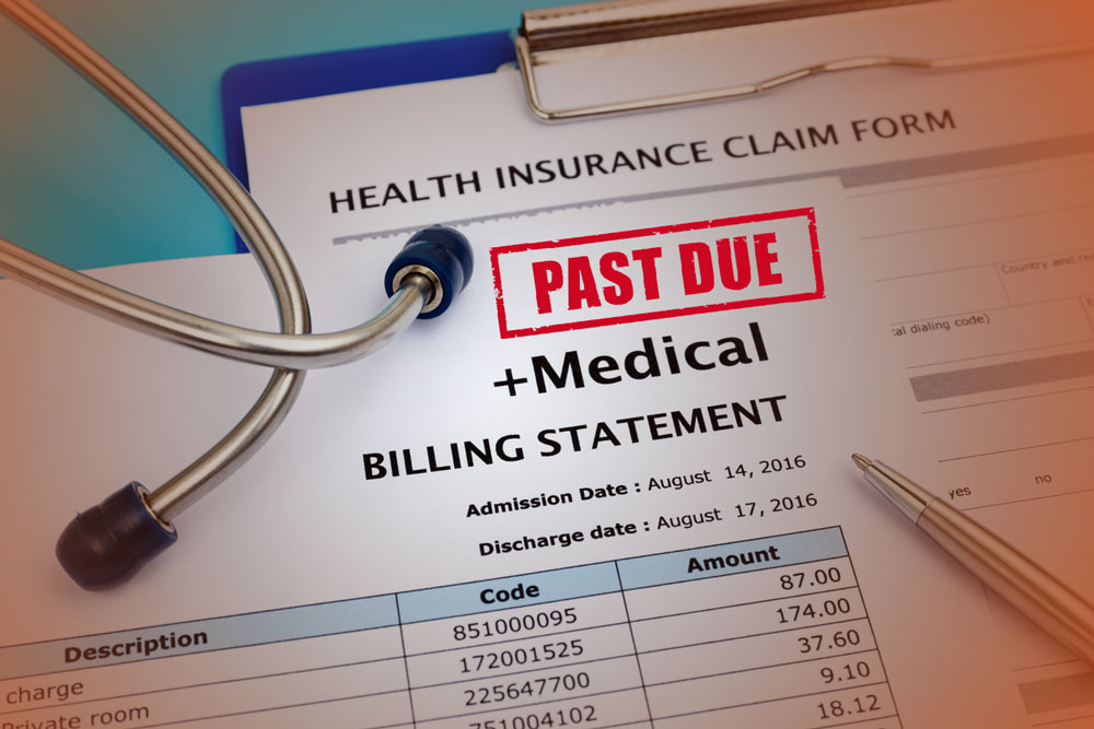 photo of a past due medical bill