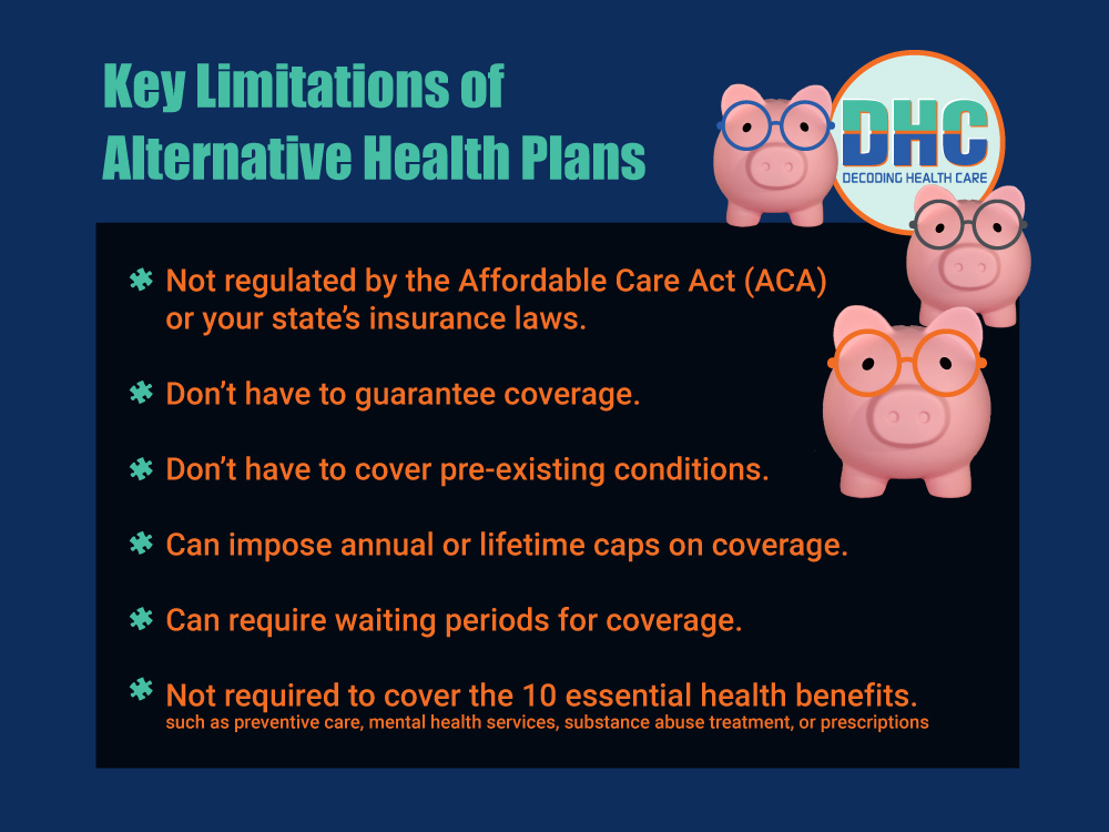 chart of key limitations of alternative health plans